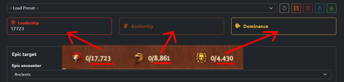 Leadership value entered in the app