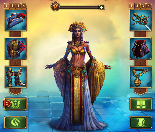 Hero preparation screen before planning an epic march